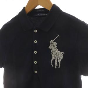 RALPH LAUREN ポロシャツ 半袖 M 黒 ブラック ビーズビッグポニー 34413 /RR