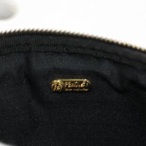 FENDI ポーチ ストライプ柄 茶 ブラウン 黒 ブラック /AN12 OH