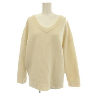 20AW COMFY クルーネック プルオーバー Vネック ニット セーター F 白 ホワイト 20080500823030