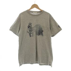 Tシャツ カットソー M グレー グラフィックプリント 半袖 ラウンドネック /LP