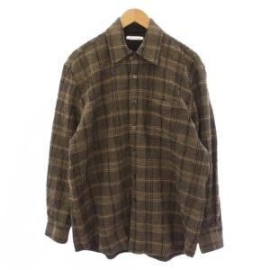 ABOVE SHIR チェックシャツジャケット 46 ブラウン M4212AEB