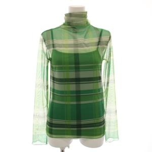 22SS シアーチェックハイネックカットトップ SHEER CHECK HIGH NECK CUT TOP