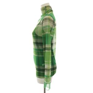 Ameri VINTAGE 22SS シアーチェックハイネックカットトップ SHEER CHECK HIGH NECK CUT TOP