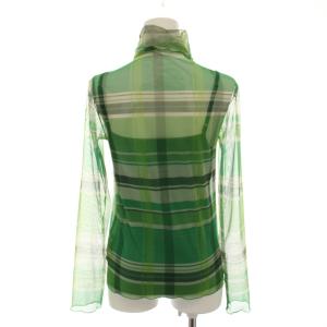 Ameri VINTAGE 22SS シアーチェックハイネックカットトップ SHEER CHECK HIGH NECK CUT TOP
