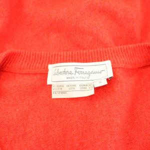 Salvatore Ferragamo ニット セーター 長袖 Vネック カシミヤ S 赤 レッド /KU