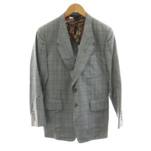 Paul Smith COLLECTION シングルスーツ セットアップ テーラードジャケット パンツ ジップフライ チェック柄 ウール シルク混