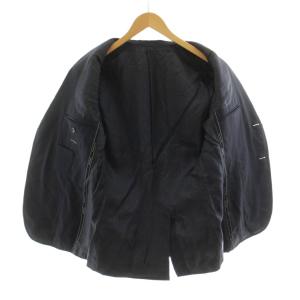GUCCI テーラードジャケット ブレザー チェック柄 ウール 46 紺 ネイビー 21QIF8 /KU
