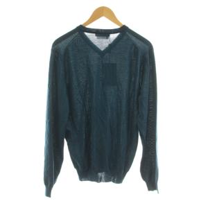Salvatore Ferragamo ニット セーター 長袖 Vネック ウール S 緑 グリーン 120751 /KU