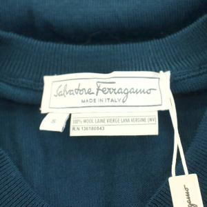 Salvatore Ferragamo ニット セーター 長袖 Vネック ウール S 緑 グリーン 120751 /KU