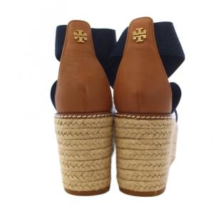 TORY BURCH サンダル ウェッジソール  エスパドリーユ キャンバス 8 紺 /BM