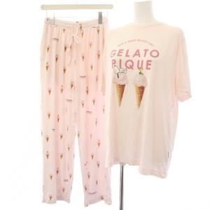 PEANUTS 23SS ルームウェア セットアップ Tシャツ カットソー 半袖 イージーパンツ F ピンク