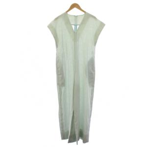 V-Neck Jumpsuit リネン F ミントグリーン