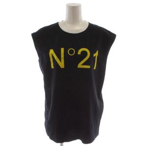 Tシャツ カットソー 40 紺 ロゴ フレンチスリーブ /GG