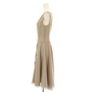 FOXEY NEW YORK ワンピース ロング ボートネック ノースリーブ SP品 40 ベージュ 39441 /YT