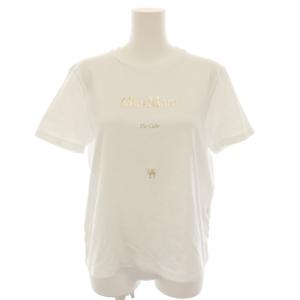 メタリックロゴTシャツ カットソー クルーネック 半袖 L 白 ホワイト ゴールド 2419971011