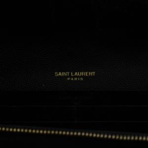 SAINT LAURENT PARIS YSLロゴ カサンドラロゴ Vステッチ 長財布 ブラック