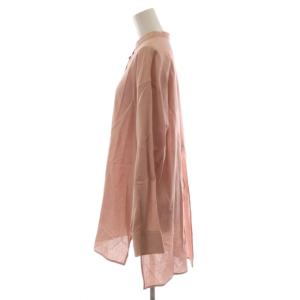 ROPE 21SS バンドカラーシャツ ブラウス 麻混 リネン混 38 ピンク 長袖 無地 /RR