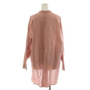 ROPE 21SS バンドカラーシャツ ブラウス 麻混 リネン混 38 ピンク 長袖 無地 /RR