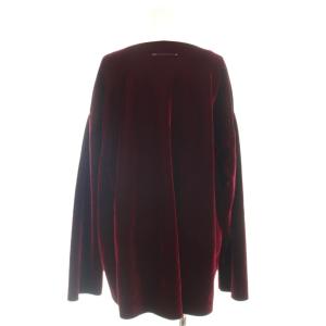 MM6 Maison Margiela ベロア カットソー チュニック 長袖 ネックレス付き 42 ボルドー S32NC0490 /G