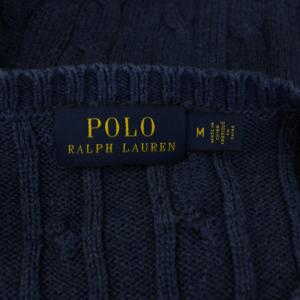 POLO RALPH LAUREN ニット セーター M 紺 ケーブル編み クルーネック 長袖 /JP