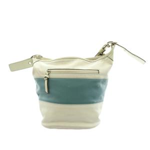 COACH ラグビー ダッフル ショルダーバッグ バケツ型 レザー 白 ホワイト 青 ブルー F13357 /AN28