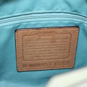 COACH ラグビー ダッフル ショルダーバッグ バケツ型 レザー 白 ホワイト 青 ブルー F13357 /AN28