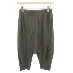 PLEATS PLEASE ISSEY MIYAKE イッセイミヤケ サルエルパンツ イージーパンツ ウエストゴム 1 カーキ PP41-JF404 /YT