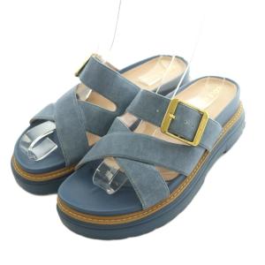 サンダル 厚底 7B 24.0cm 青 ブルー /MI