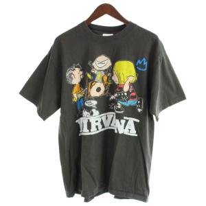 Tシャツ XL チャコールグレー グラフィックプリント ラウンドネック 半袖 /AP