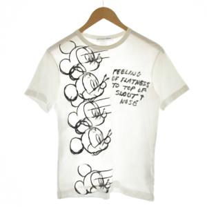 Disney ディズニー Tシャツ 半袖 ミッキー S 白 ホワイト W21106 /G