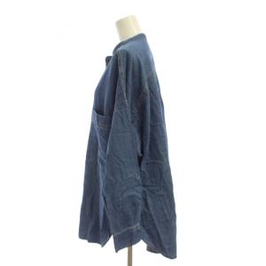 URBAN RESEARCH DOORS 25SS デニムバンドカラーシャツ ブラウス 長袖 パッチポケット /JP
