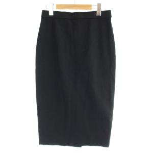 21SS COTTON PONTE SUB LIJEK スカート 2 黒 ブラック 無地 ひざ丈 タイトシルエット