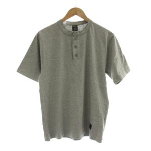 Tシャツ M グレー ヘンリーネック 半袖 無地 /DU