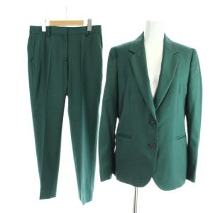 セットアップ ジャケット パンツ ウール 40 緑 グリーン 長袖 シングルブレスト ノッチドラペル JKPPKW0900
