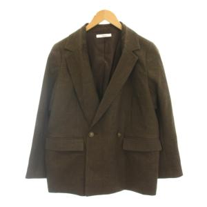 25AW シャークツイードテーラードジャケット アウター 38 茶色 ブラウン 長袖 ダブルブレスト 25010462700140