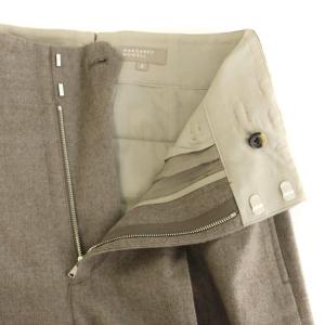 MARGARET HOWELL パンツ スラックス タック ウール 2 グレージュ ワイドシルエット 578-9243013 /YM