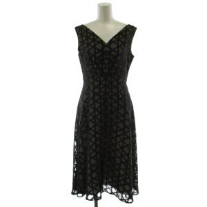 ワンピース M 黒 ノースリーブ ロング丈 総柄 シースルー GDEHW-04590 /GG