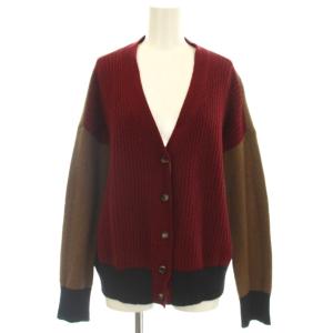 カーディガン ニット カシミヤ 長袖 38 ボルドー 茶 0229Q0 /G