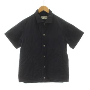 Seed Bomb Tube Shirt 1/2 キルティングジャケット 中綿 半袖 XS 紺 ネイビー