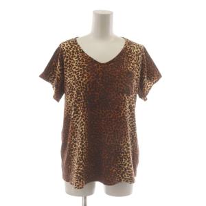 Tシャツ カットソー F 茶 ブラウン アニマル柄 ヒョウ柄 半袖 0541CT06 /RR