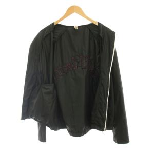 John Galliano ジャケット パーカー ジップアップ M L 黒 ブラック フード付き 長袖 /YM