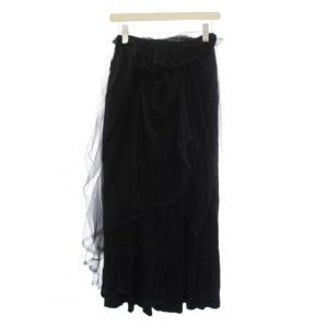 コムデギャルソン　ブラック フレアロングスカート COMME des GARCONS コムデギャルソン-フレアスカート ロング チュール