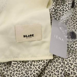 IENA BLACK 25SS フラワープリントパンツ 38 白 ホワイト 黒 ブラック 花柄 /RR