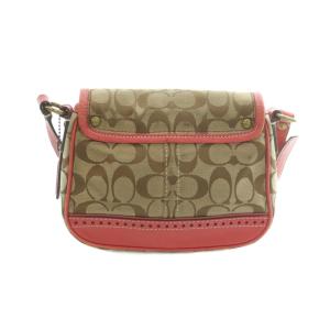 COACH シグネチャー ショルダーバッグ フラップ ベージュ ピンク 10569 /MI