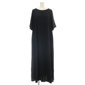 24SS FLOW LEIA 半袖 ワンピース ロング 38 ネイビー 紺 4205514 /G