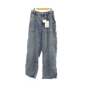デニム ジーンズ 1 青 ワイドシルエット パッチポケット ウォッシュ加工 /JP