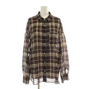 25SS ヴィンテージチェックローンシャツ シャツ ブラウス Free 茶色 ブラウン チェック柄 長袖