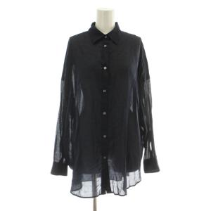 25SS シアーカシュクールシャツ シャツ ブラウス Free 紺 ネイビー