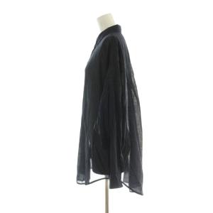 Spick&Span 25SS シアーカシュクールシャツ シャツ ブラウス Free 紺 ネイビー 長袖 シアー レギュラーカラー