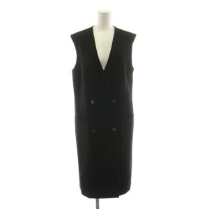 21SS ADMIRAL CREPE SEAM VT ベスト ジレ ダブル ロング 2 黒 ブラック 01-1202600